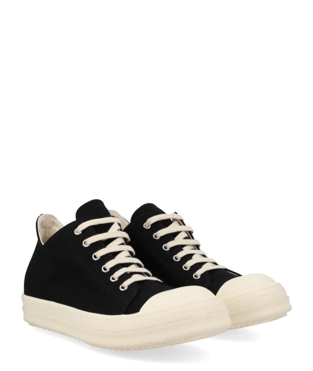 RICK OWENS DRKSHDW Черные текстильные низкие кроссовки / кеды, фото 2