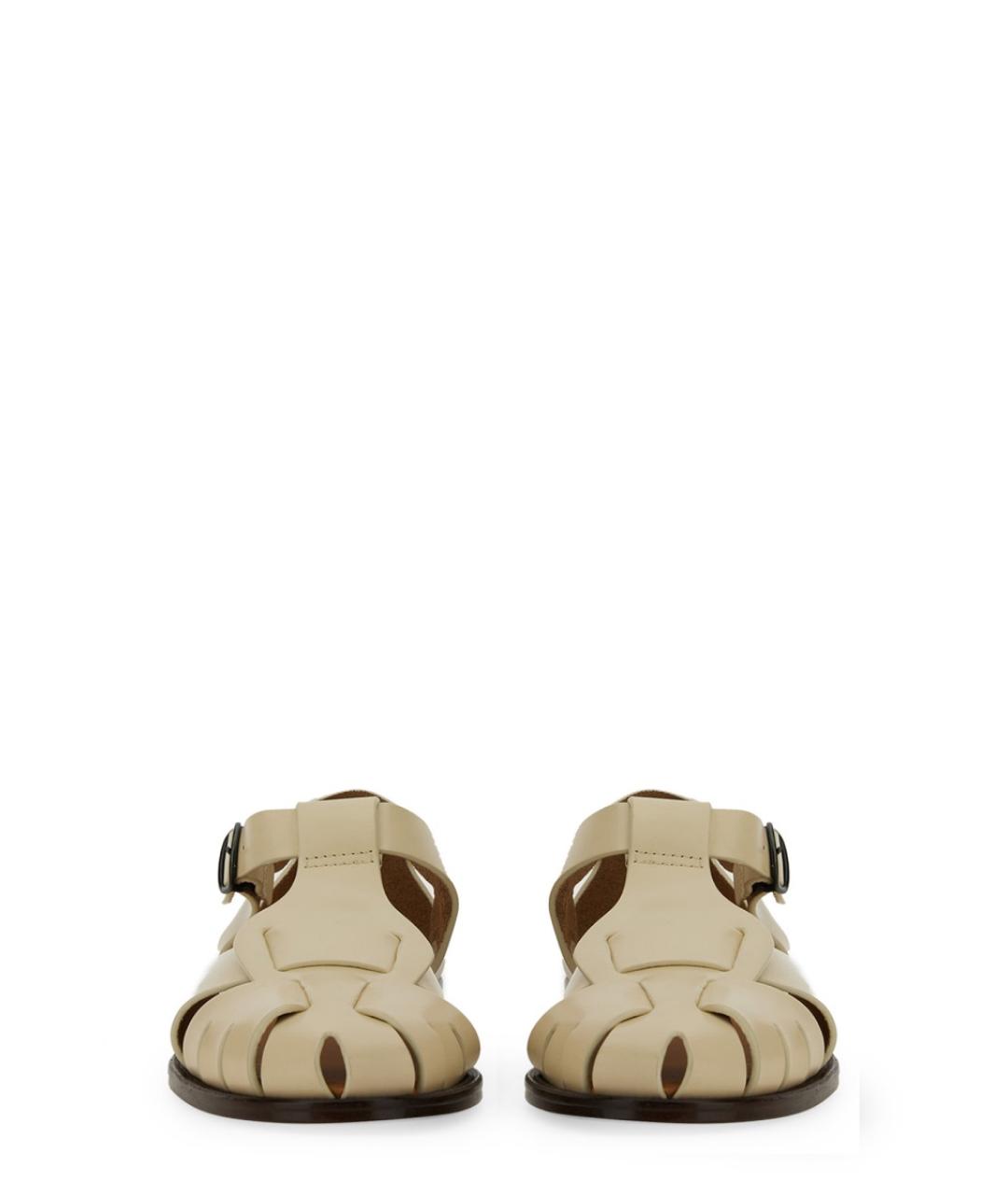 HEREU Бежевые кожаные босоножки, фото 5