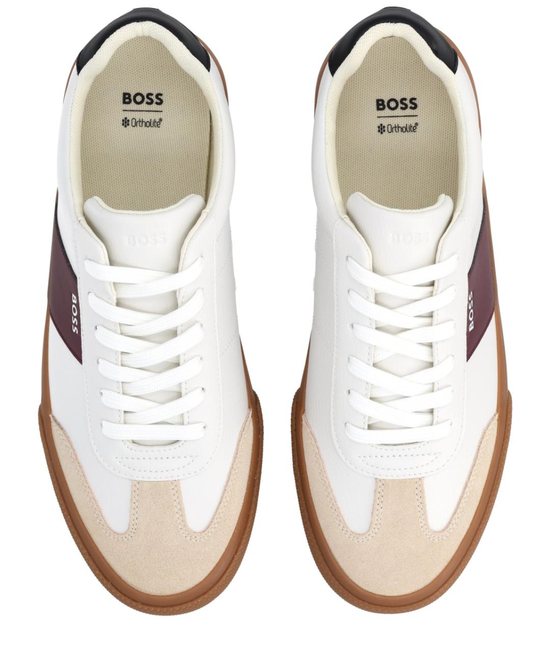 HUGO BOSS Белые кожаные низкие кроссовки / кеды, фото 5