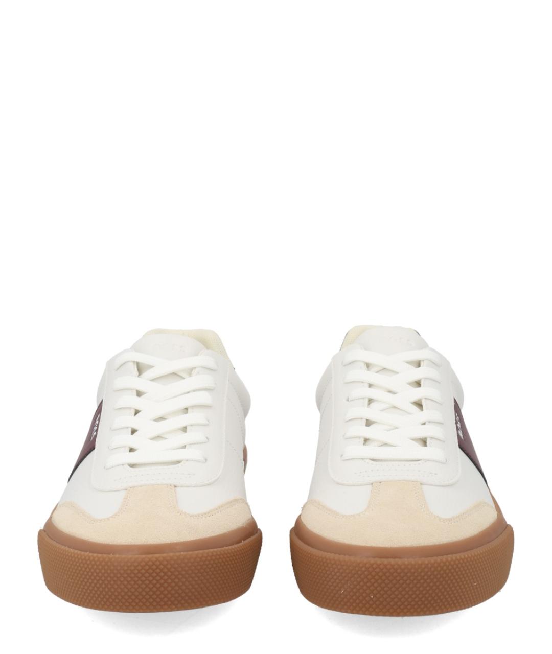 HUGO BOSS Белые кожаные низкие кроссовки / кеды, фото 3