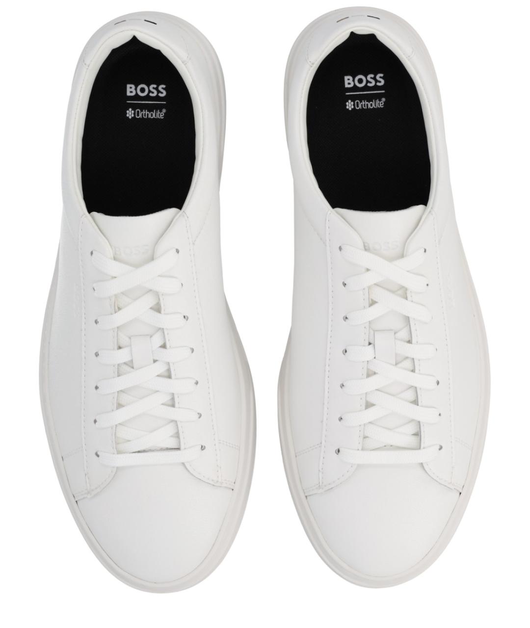 HUGO BOSS Белые кожаные низкие кроссовки / кеды, фото 5