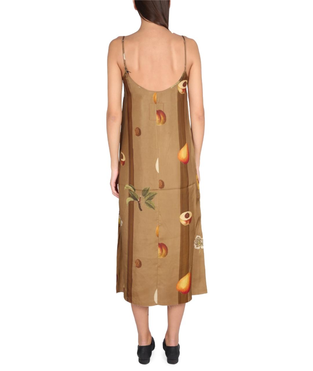 UMA WANG Бежевое вискозное повседневное платье, фото 3