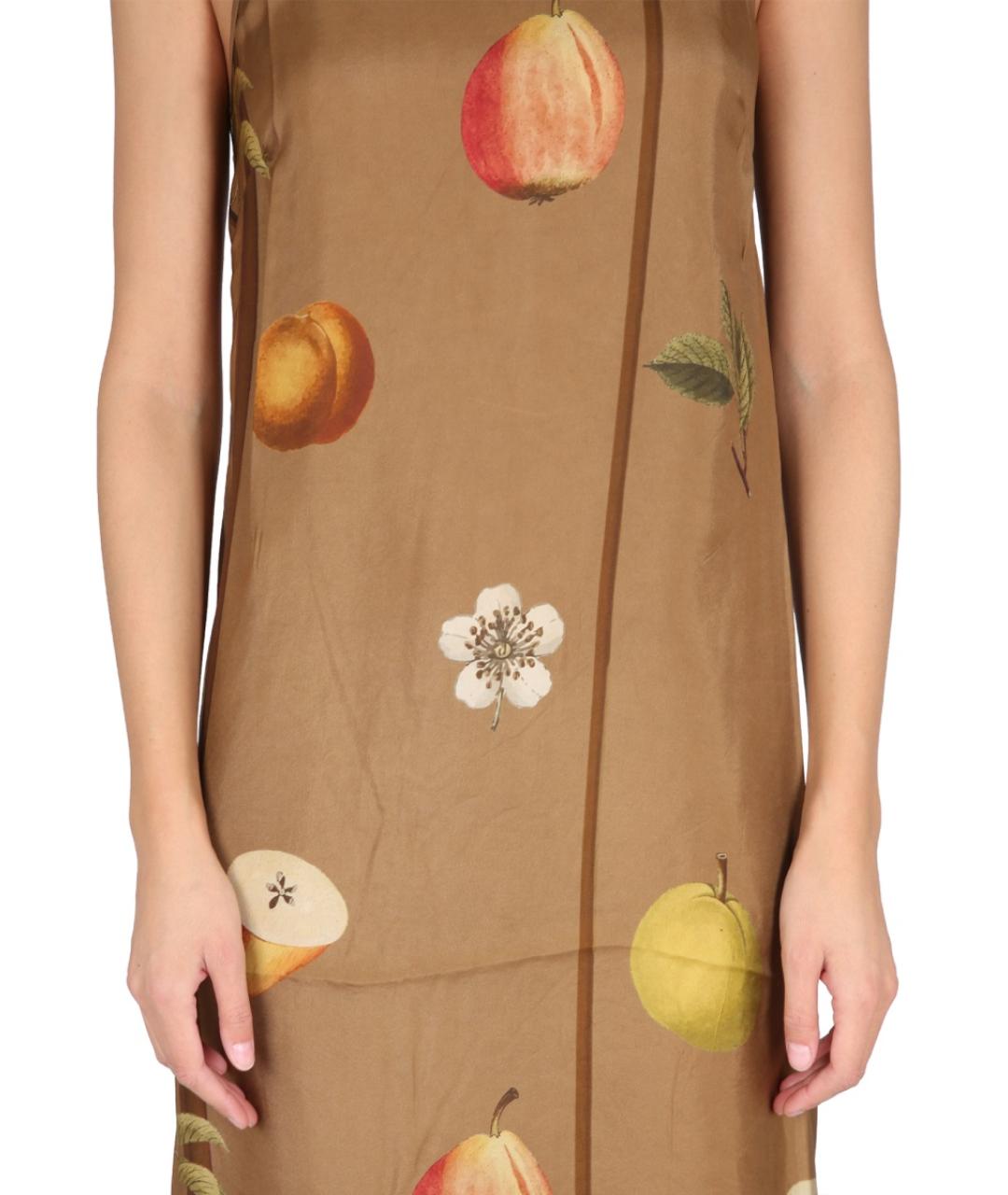 UMA WANG Бежевое вискозное повседневное платье, фото 4
