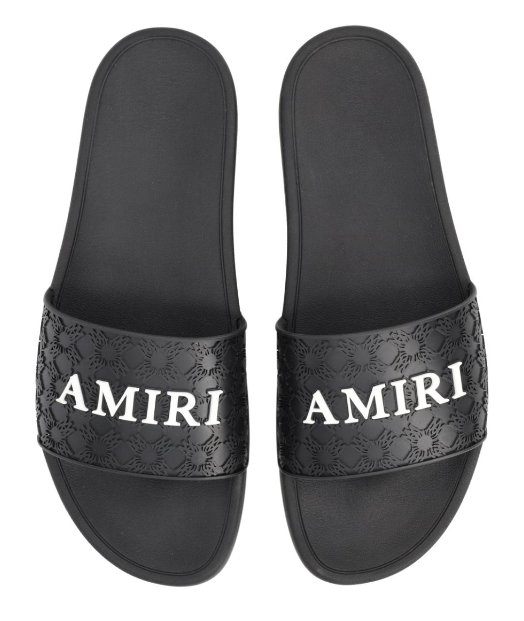 AMIRI Черные резиновые шлепанцы, фото 5