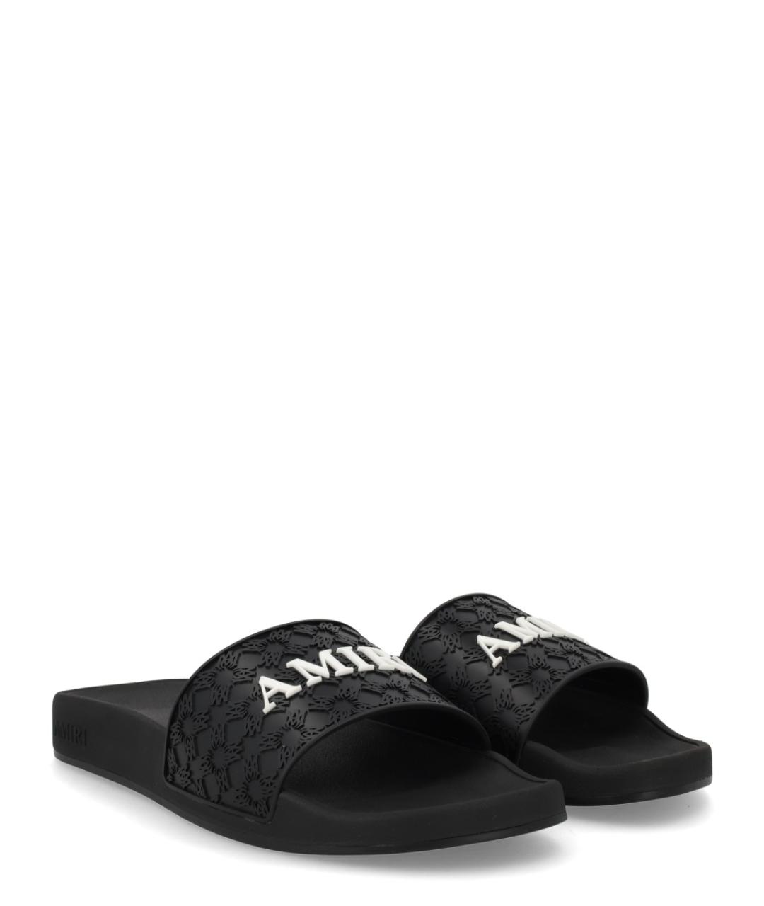 AMIRI Черные резиновые шлепанцы, фото 2