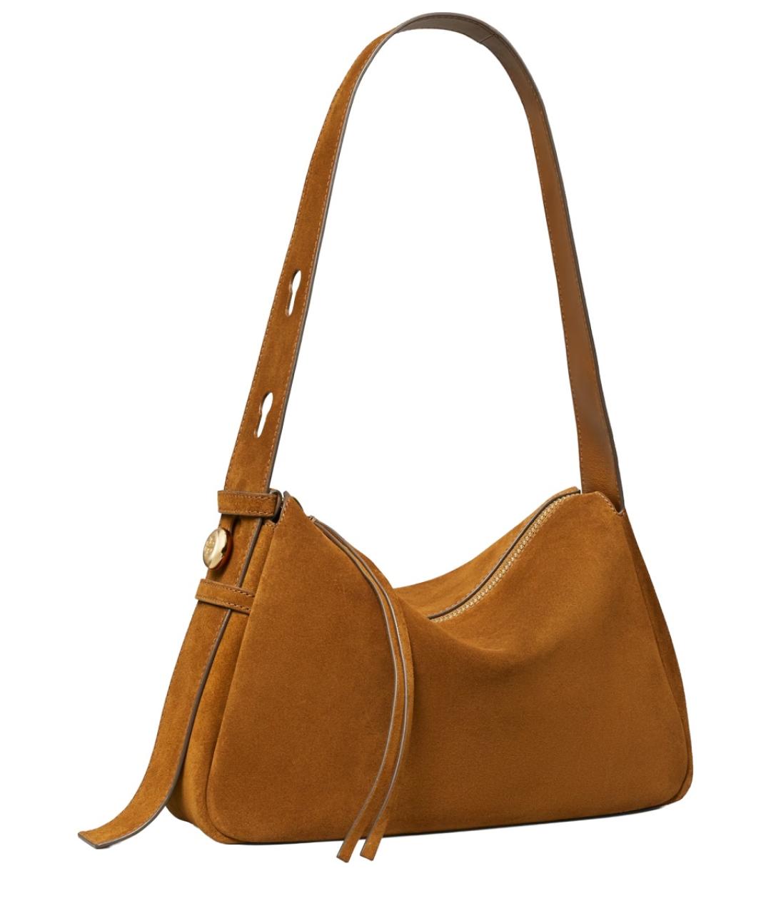 TORY BURCH Бежевая замшевая сумка через плечо, фото 3