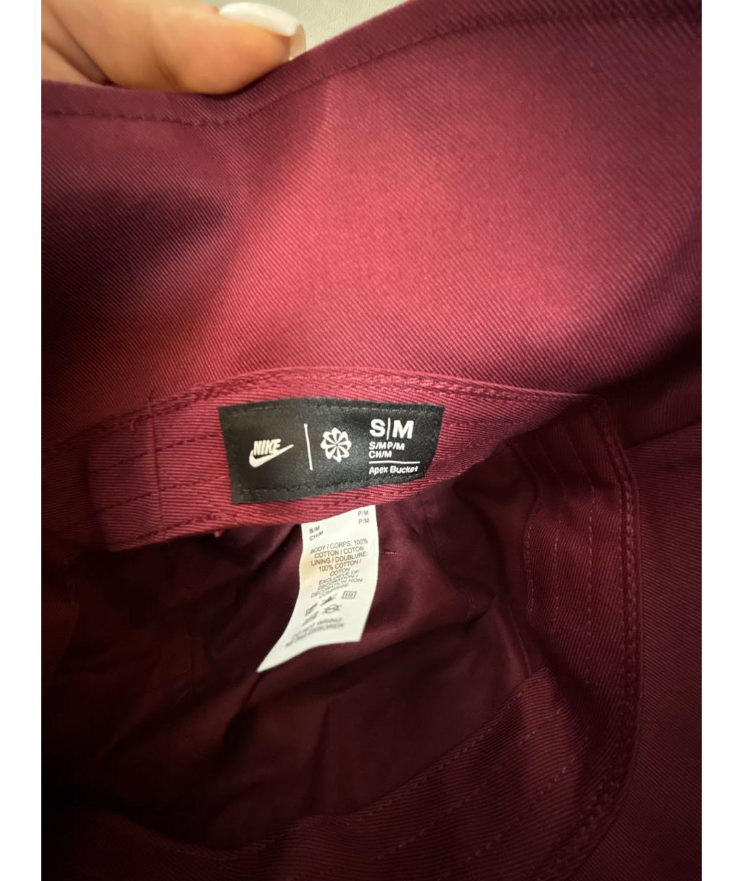 NIKE Бордовая хлопковая шляпа, фото 4