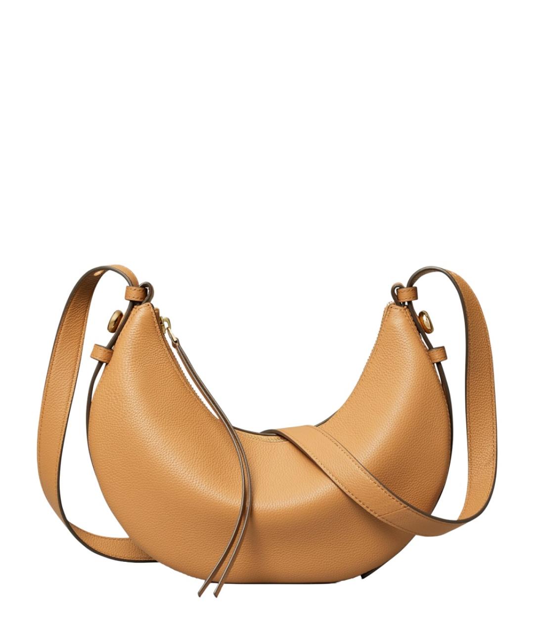 TORY BURCH Бежевая кожаная сумка через плечо, фото 4