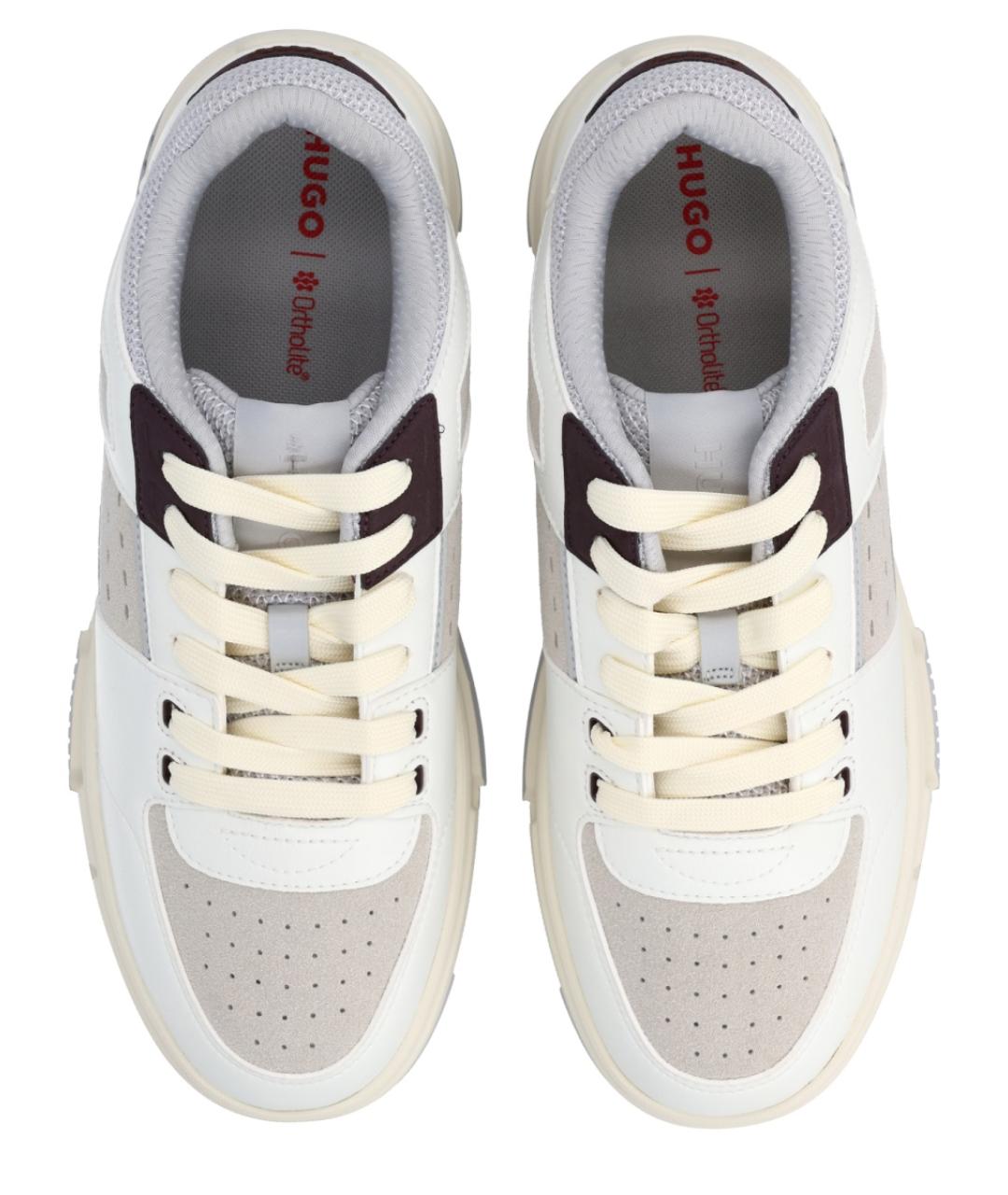 HUGO Белые низкие кроссовки / кеды из искусственной кожи, фото 5