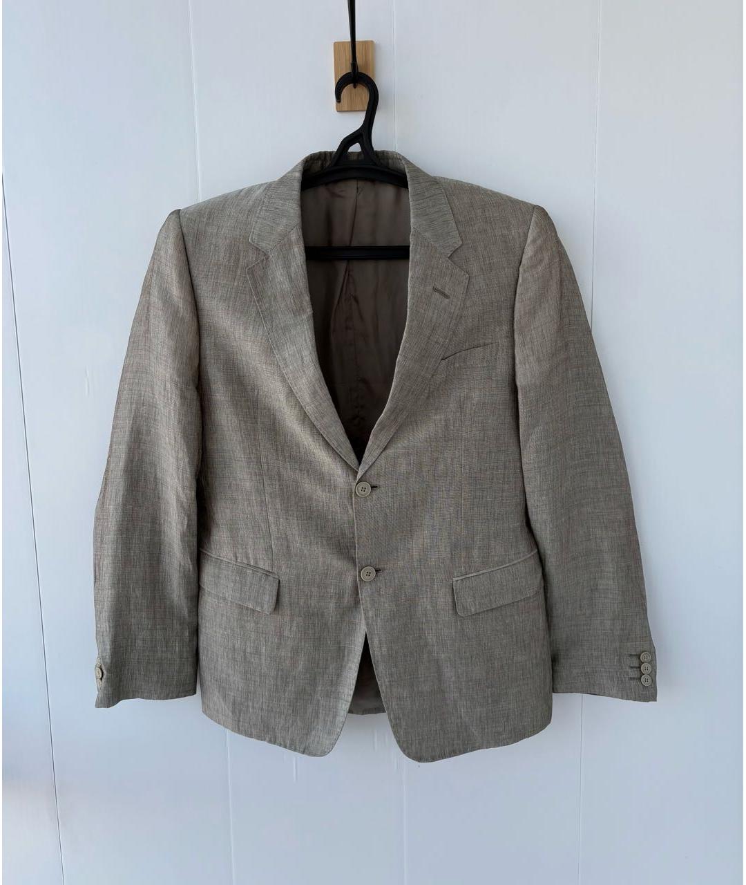 EMPORIO ARMANI Бежевый льняной пиджак, фото 9