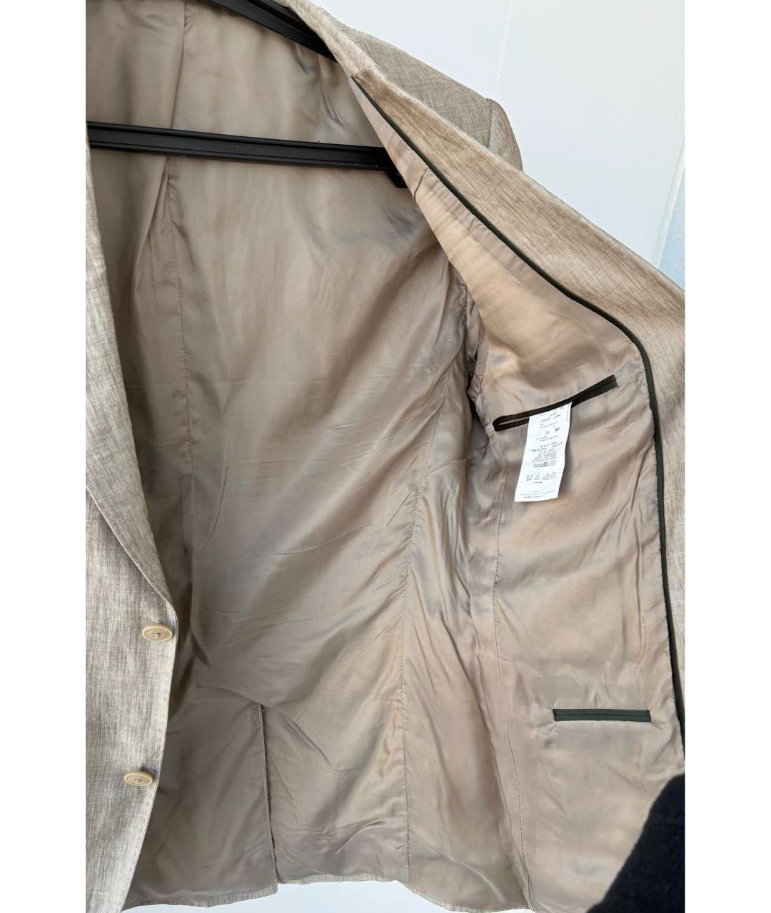 EMPORIO ARMANI Бежевый льняной пиджак, фото 4