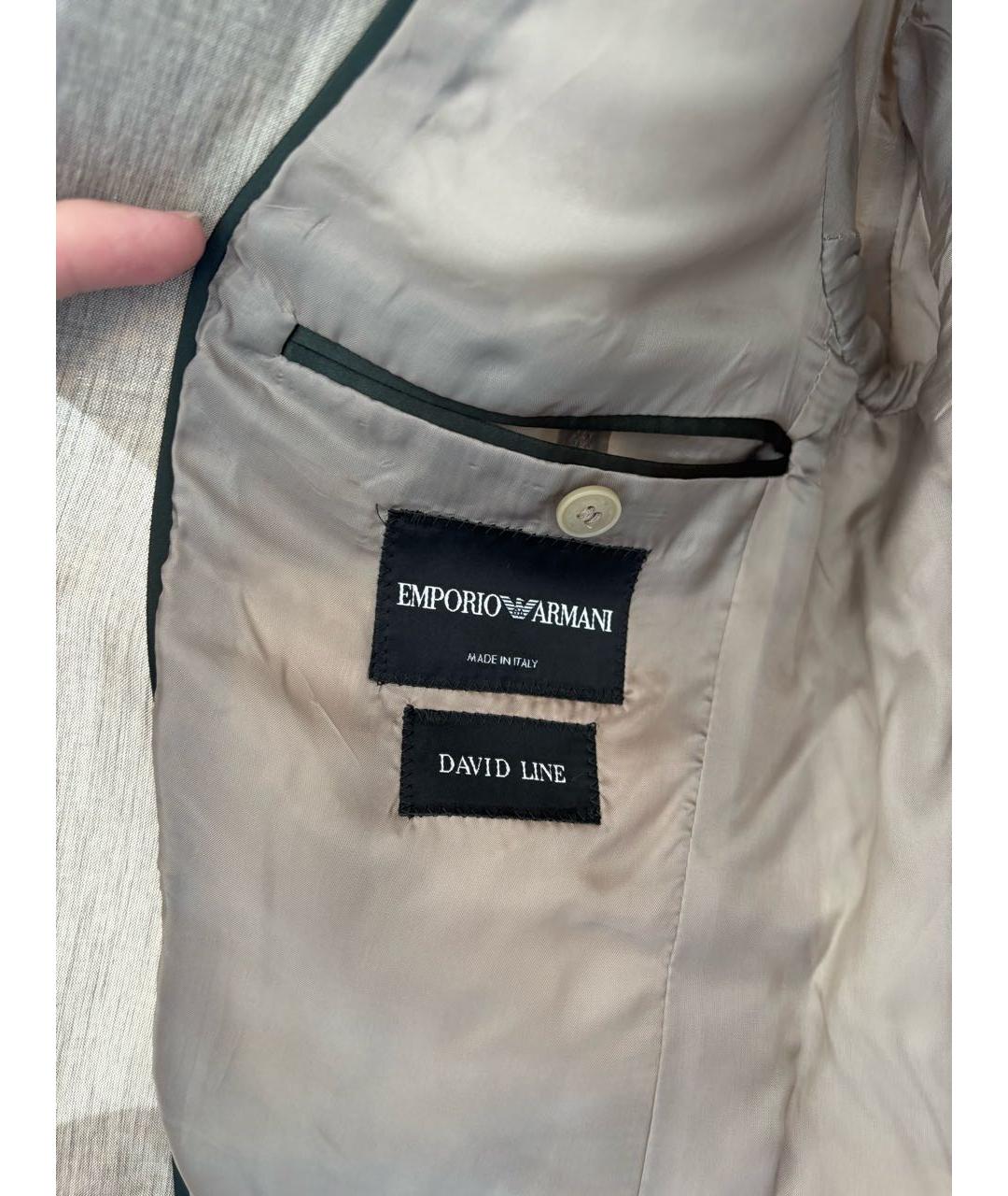 EMPORIO ARMANI Бежевый льняной пиджак, фото 5