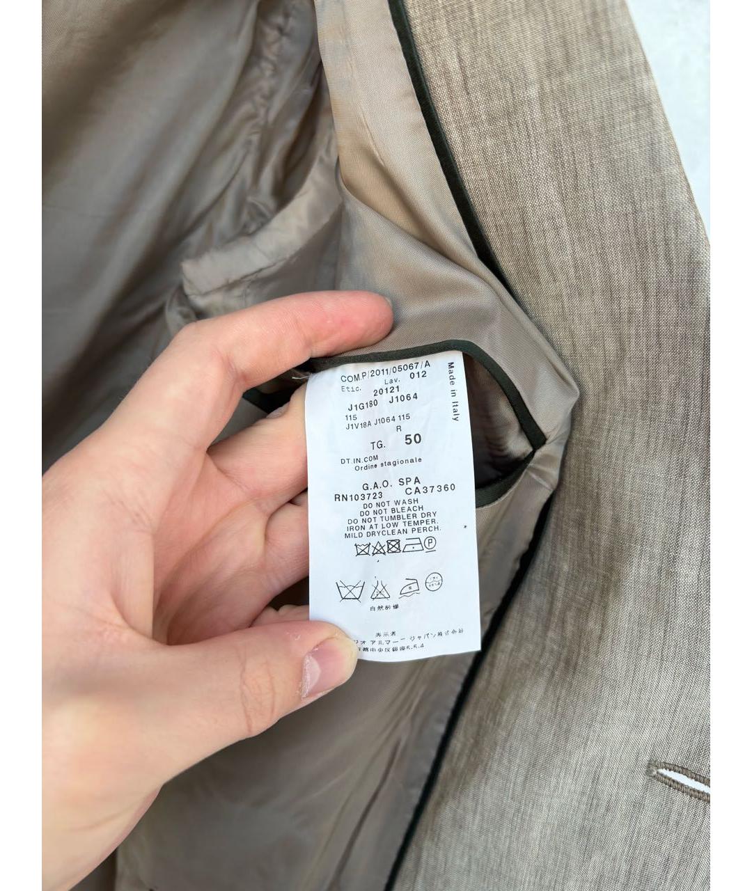 EMPORIO ARMANI Бежевый льняной пиджак, фото 6