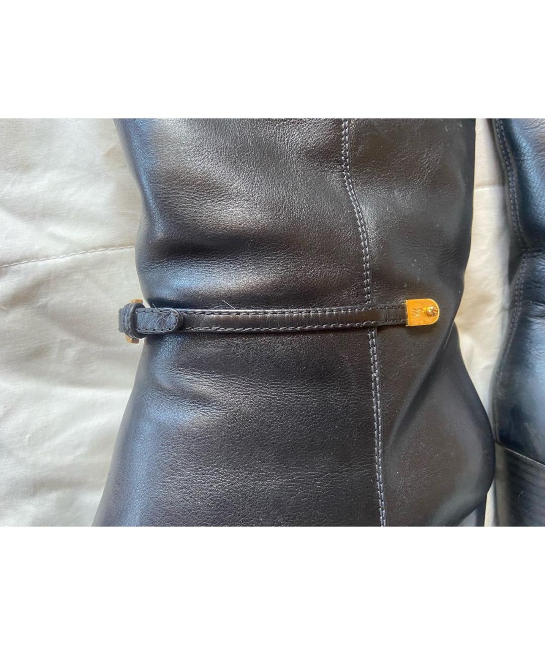 SERGIO ROSSI Черные кожаные сапоги, фото 2