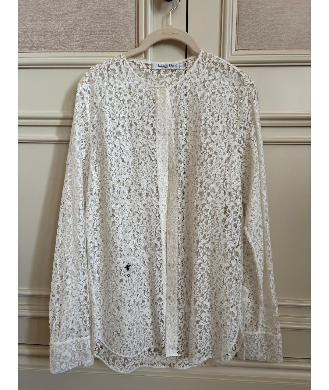 CHRISTIAN DIOR Белая хлопковая шуба, фото 5