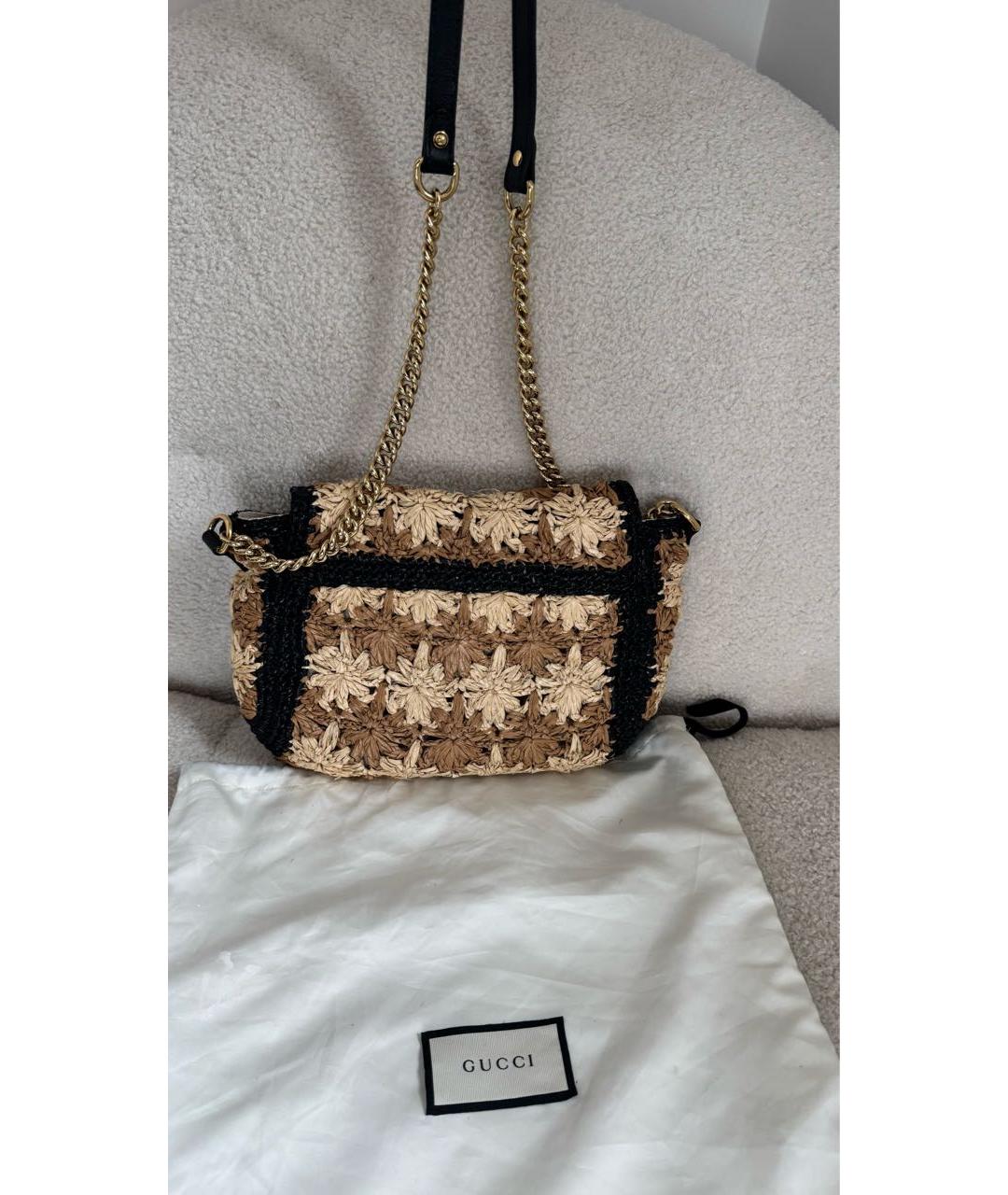 GUCCI Бежевая пелетеная сумка через плечо, фото 3