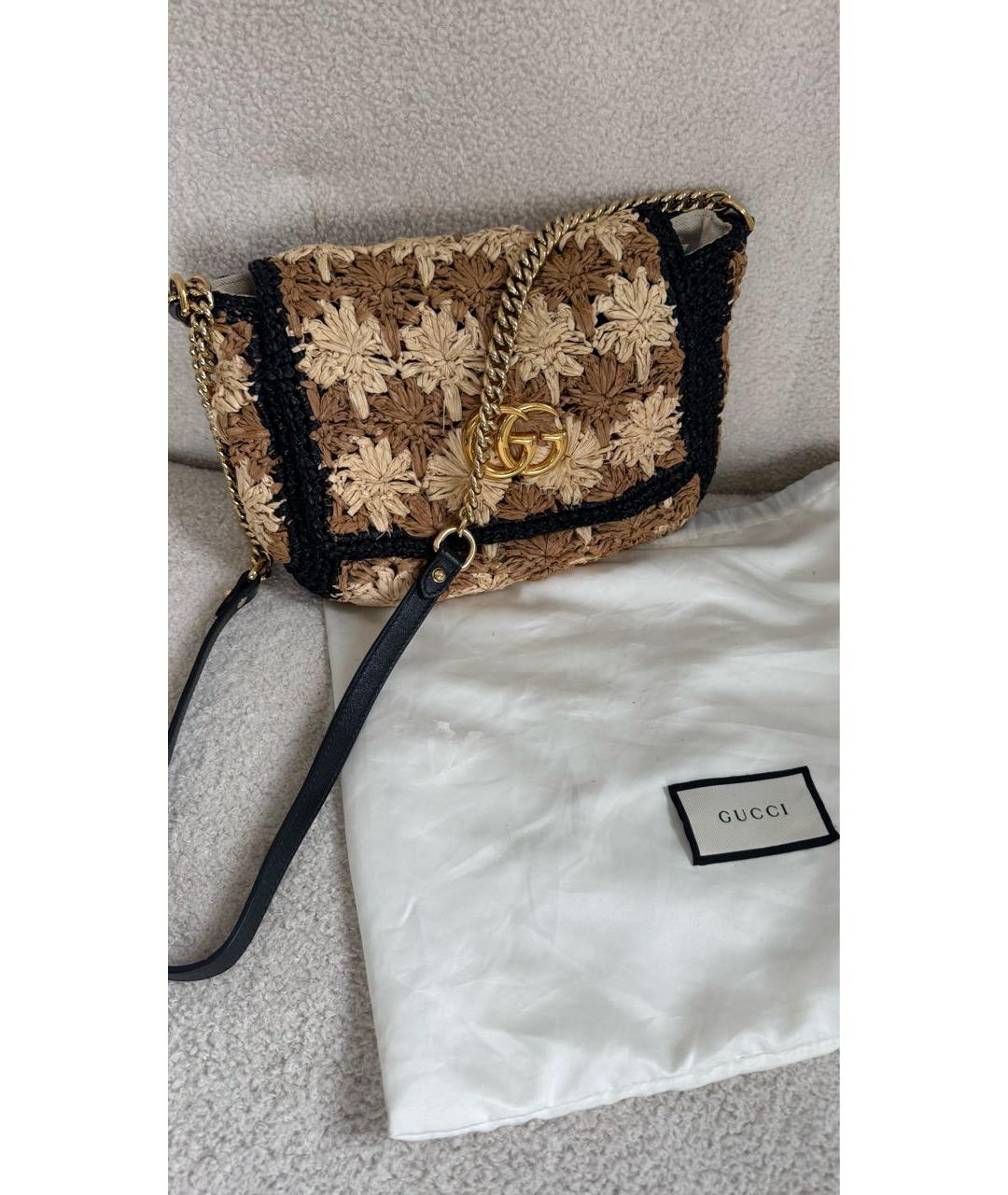 GUCCI Бежевая пелетеная сумка через плечо, фото 2