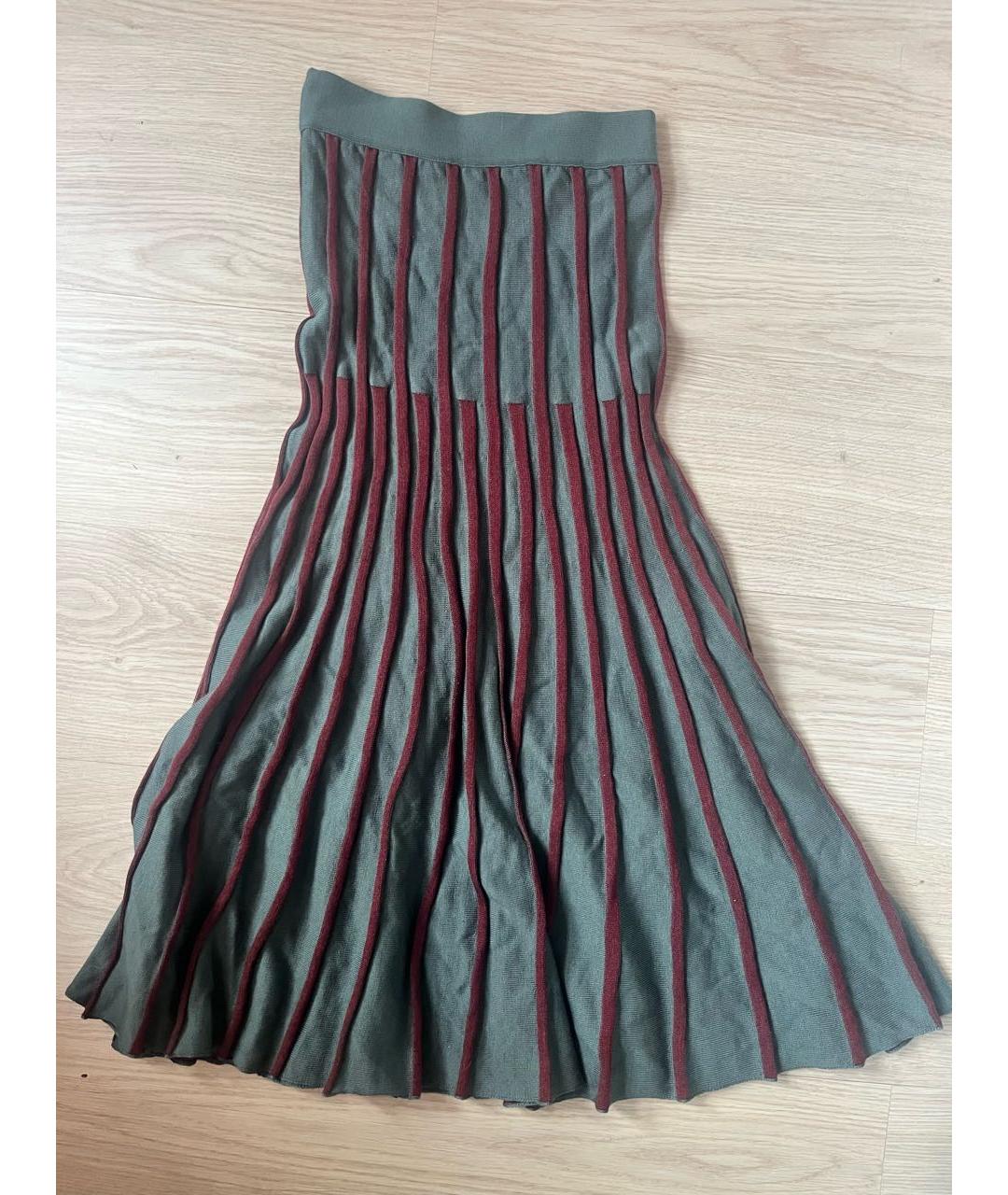 SONIA RYKIEL Зеленая шерстяная юбка макси, фото 2