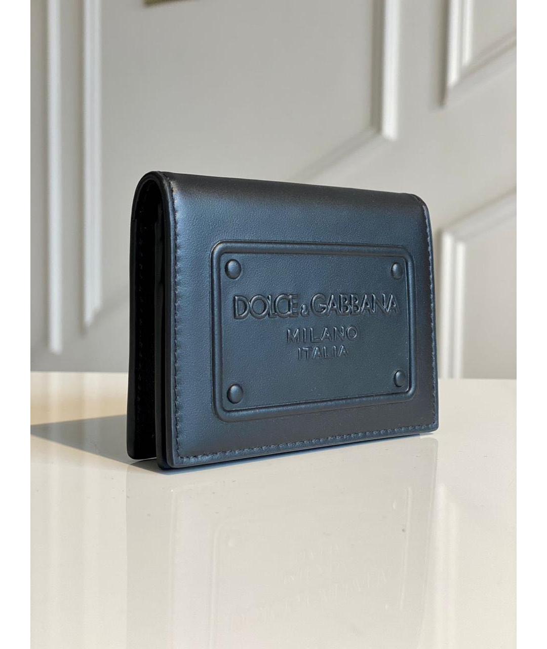 DOLCE&GABBANA Черный кожаный кошелек, фото 2