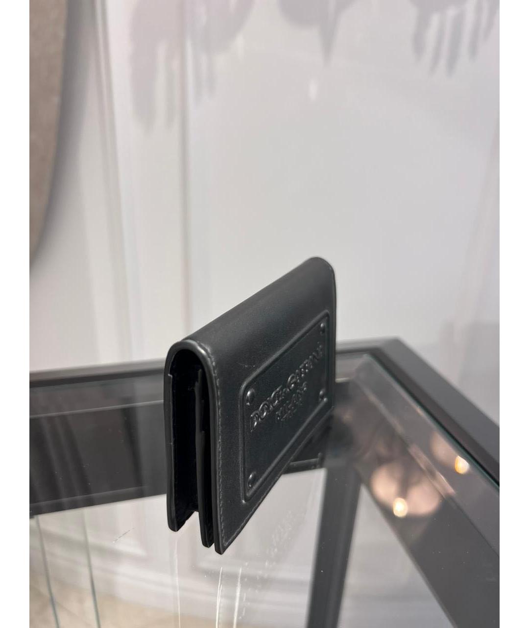 DOLCE&GABBANA Черный кожаный кошелек, фото 3