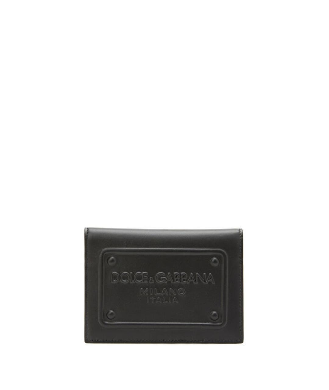 DOLCE&GABBANA Черный кожаный кошелек, фото 1