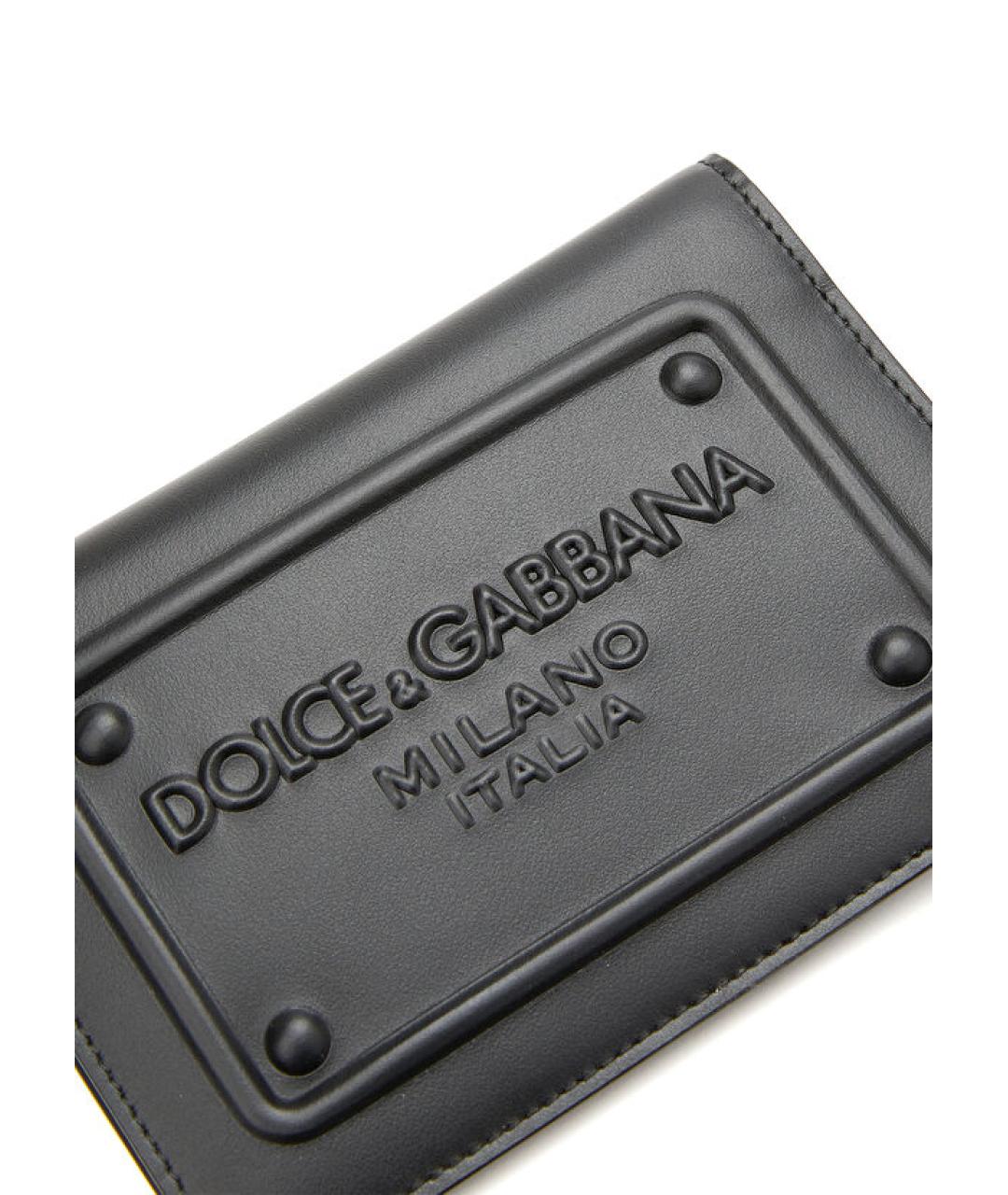 DOLCE&GABBANA Черный кожаный кошелек, фото 5