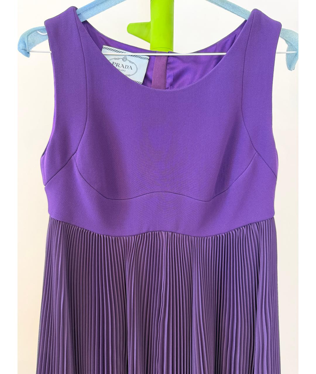 PRADA Фиолетовое вискозное вечернее платье, фото 3