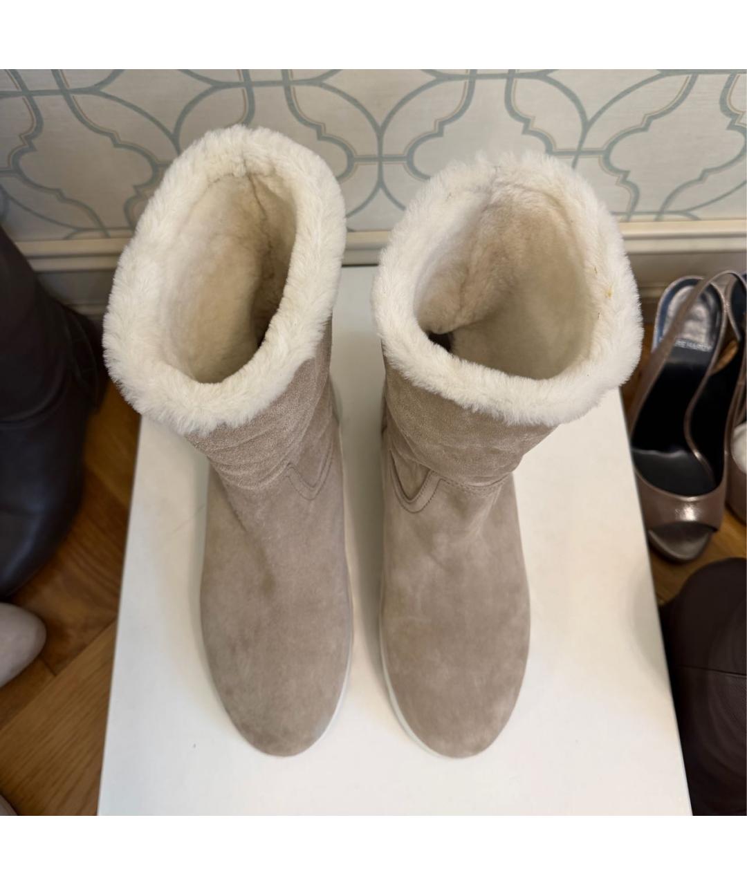 MIU MIU Бежевые замшевые полусапоги, фото 3