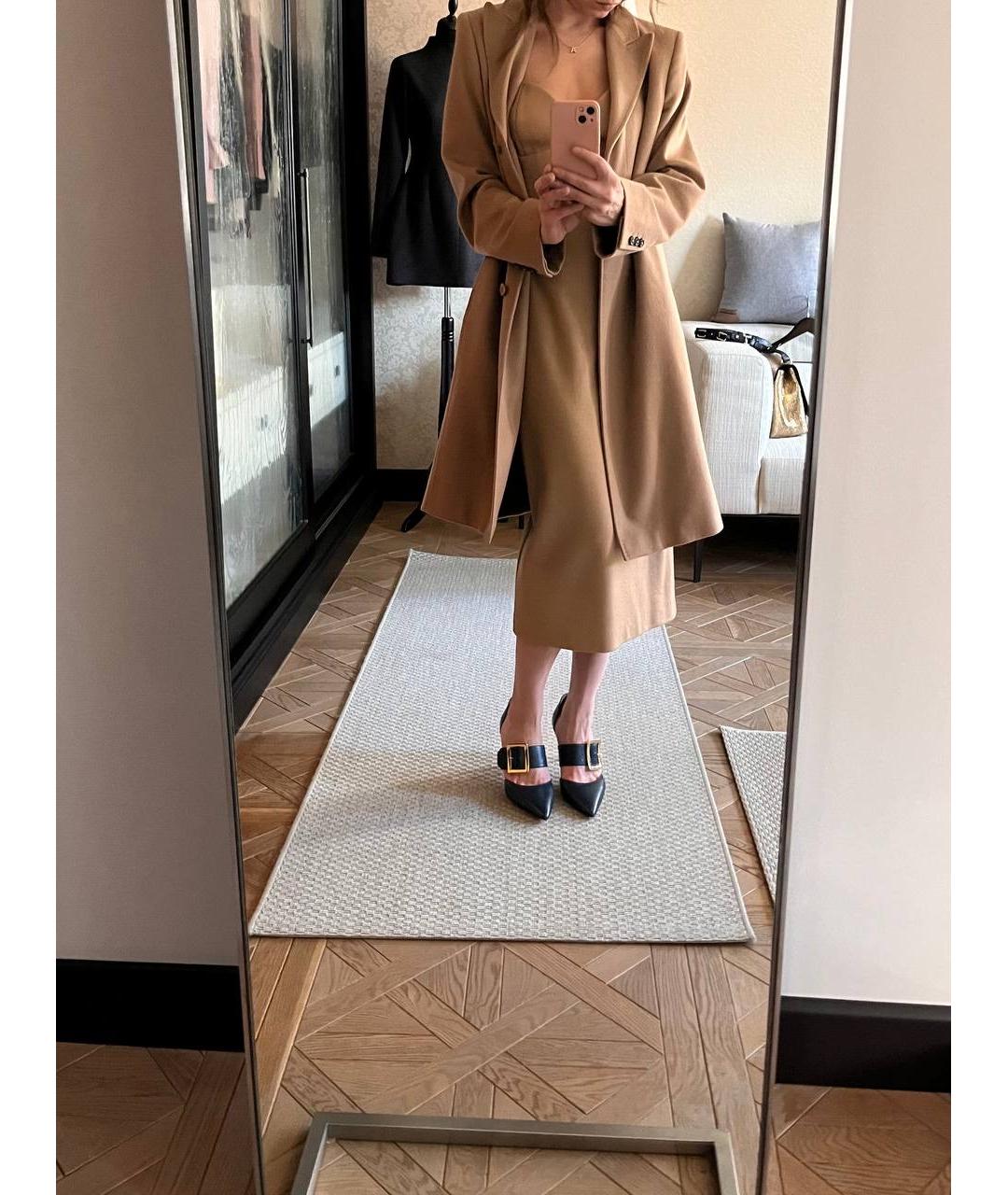 MAX MARA Бежевое шерстяное повседневное платье, фото 4