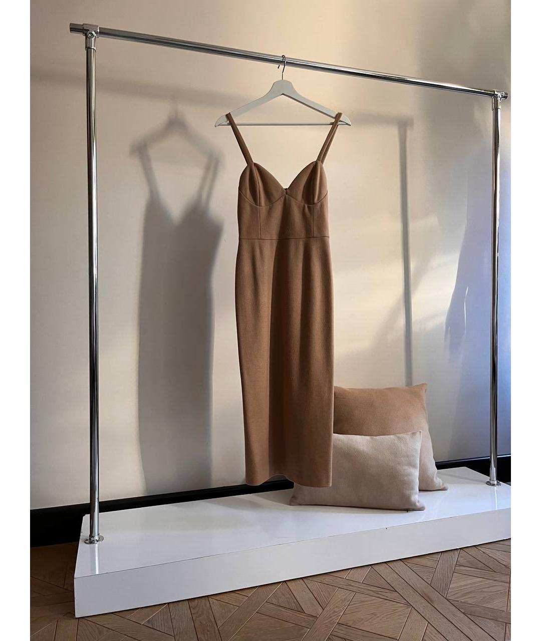 MAX MARA Бежевое шерстяное повседневное платье, фото 5