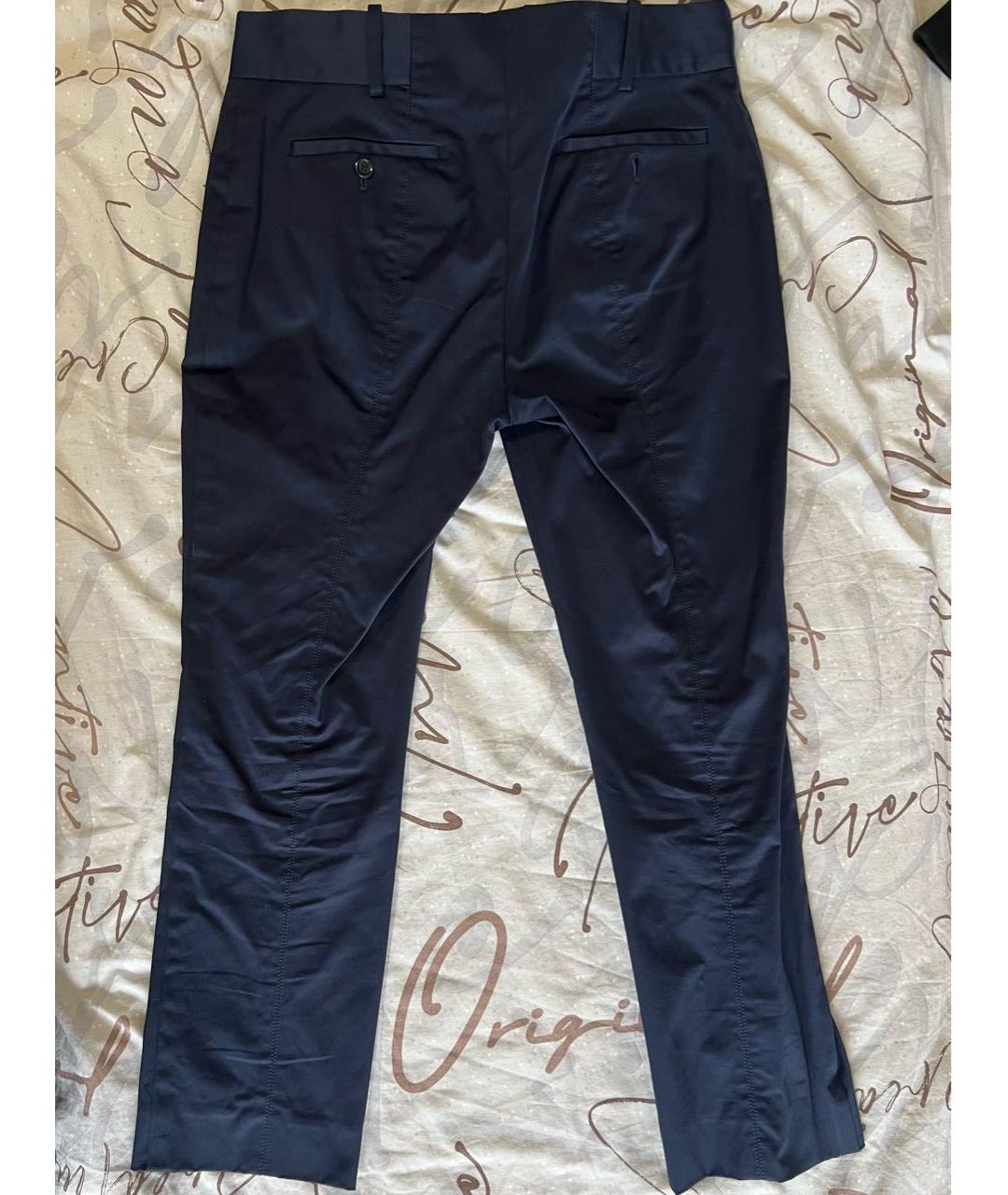 LOUIS VUITTON Темно-синие хлопковые прямые брюки, фото 2