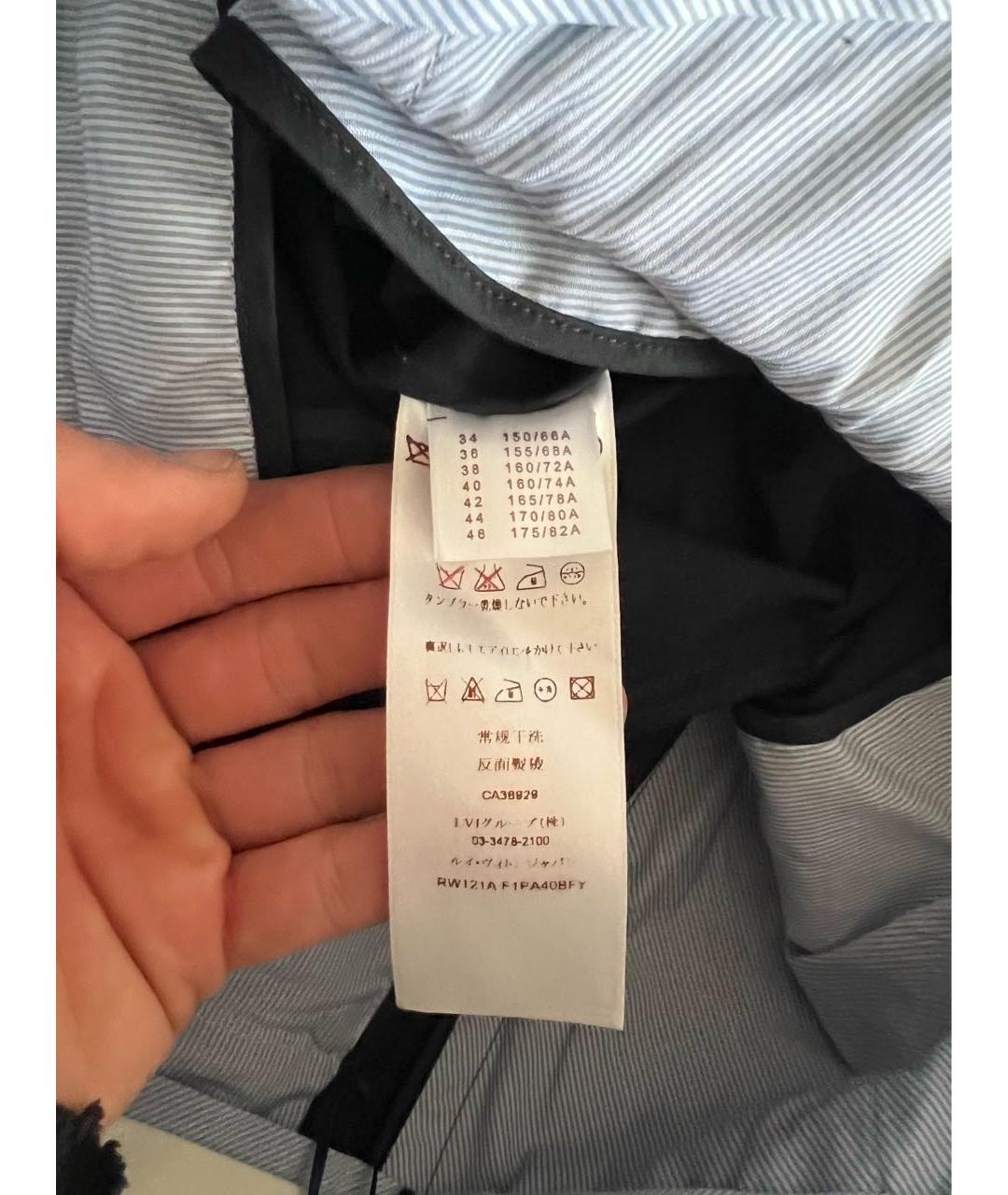 LOUIS VUITTON Темно-синие хлопковые прямые брюки, фото 6