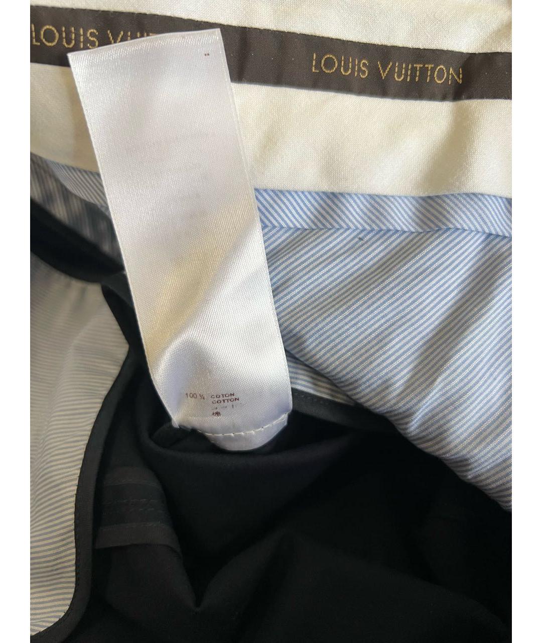 LOUIS VUITTON Темно-синие хлопковые прямые брюки, фото 8