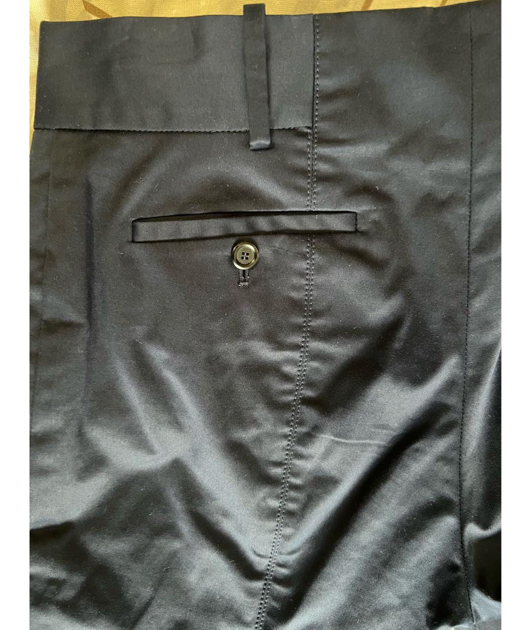 LOUIS VUITTON Темно-синие хлопковые прямые брюки, фото 5