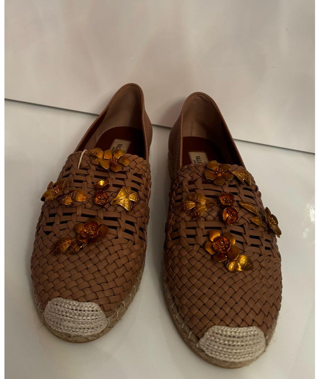 VALENTINO Бежевые кожаные эспадрильи, фото 3