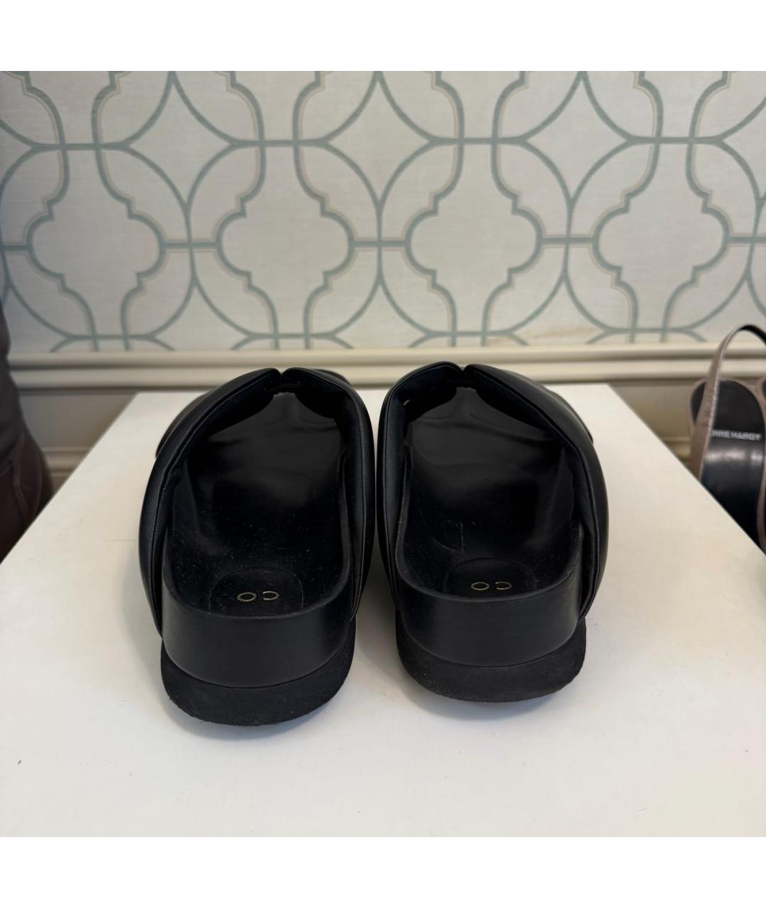 CO Черные кожаные шлепанцы, фото 4