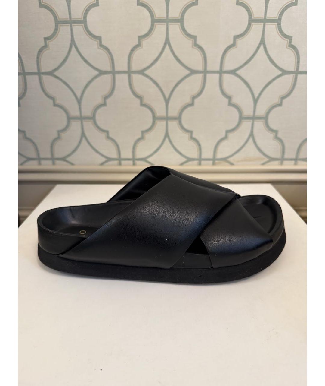 CO Черные кожаные шлепанцы, фото 6