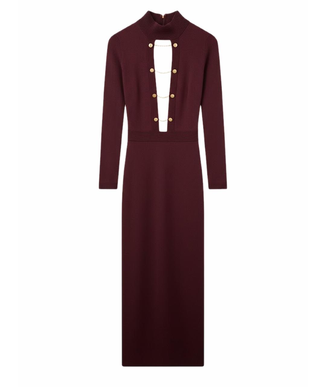 ELISABETTA FRANCHI Бордовое вискозное вечернее платье, фото 1