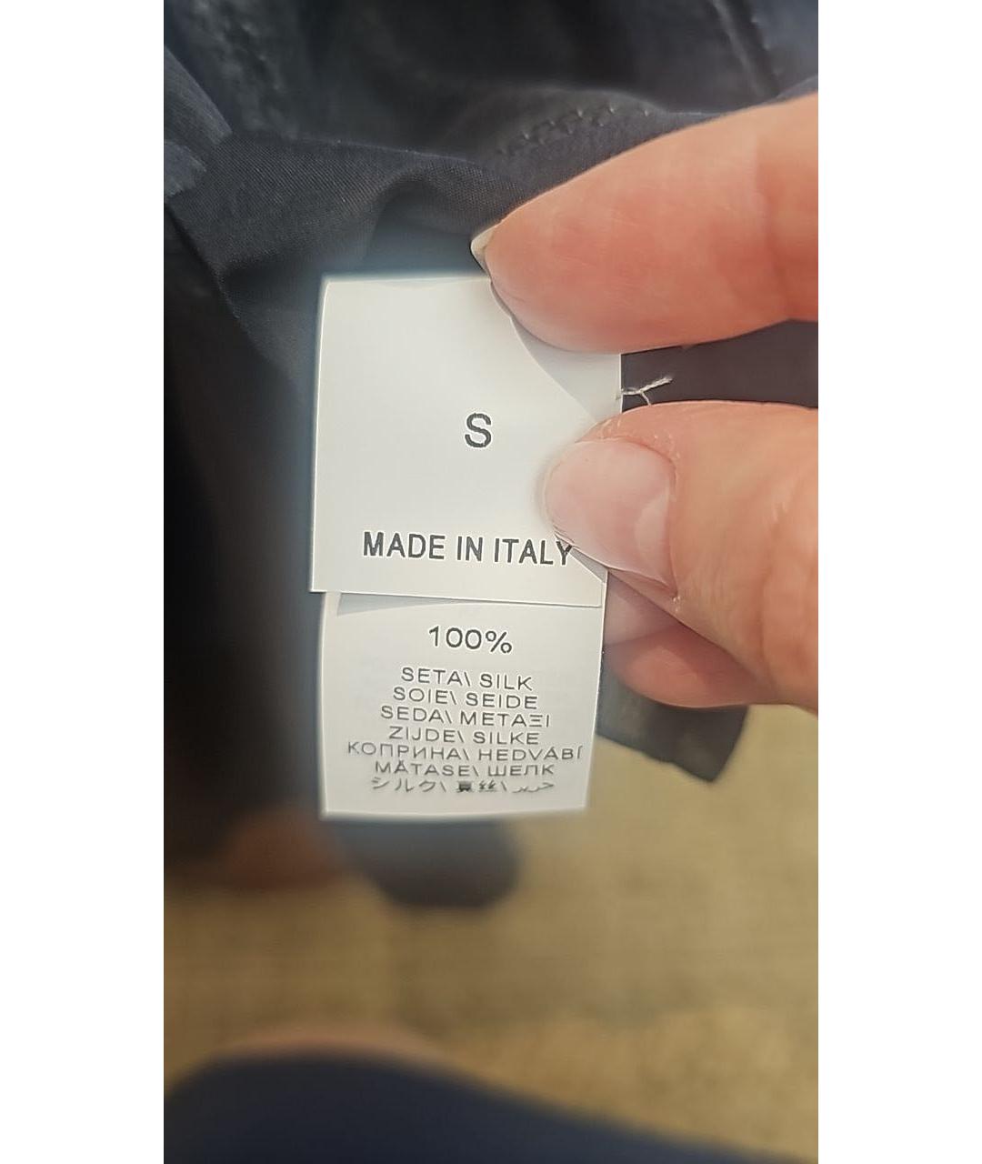 BRUNELLO CUCINELLI Антрацитовая шелковая блузы, фото 4