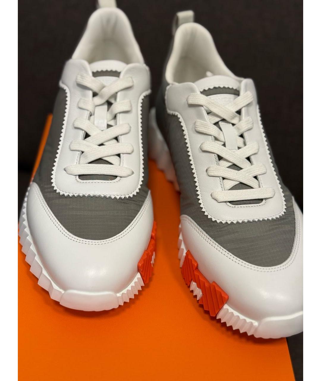 HERMES Серые синтетические низкие кроссовки / кеды, фото 6