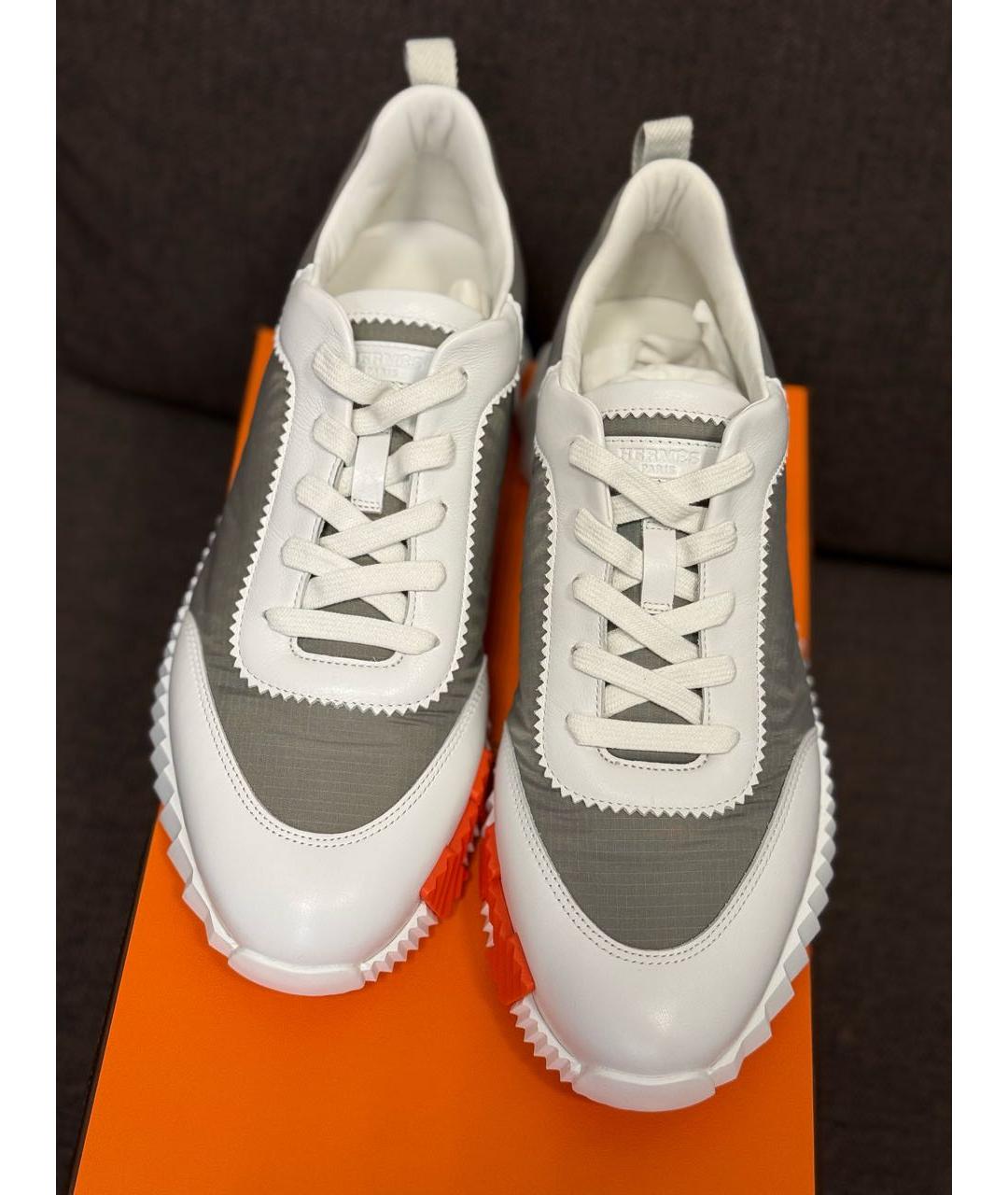 HERMES Серые синтетические низкие кроссовки / кеды, фото 4