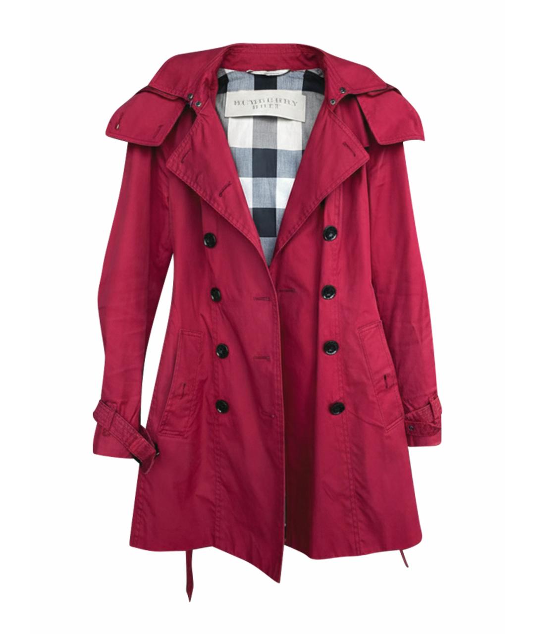 BURBERRY Красный хлопковый тренч/плащ, фото 1