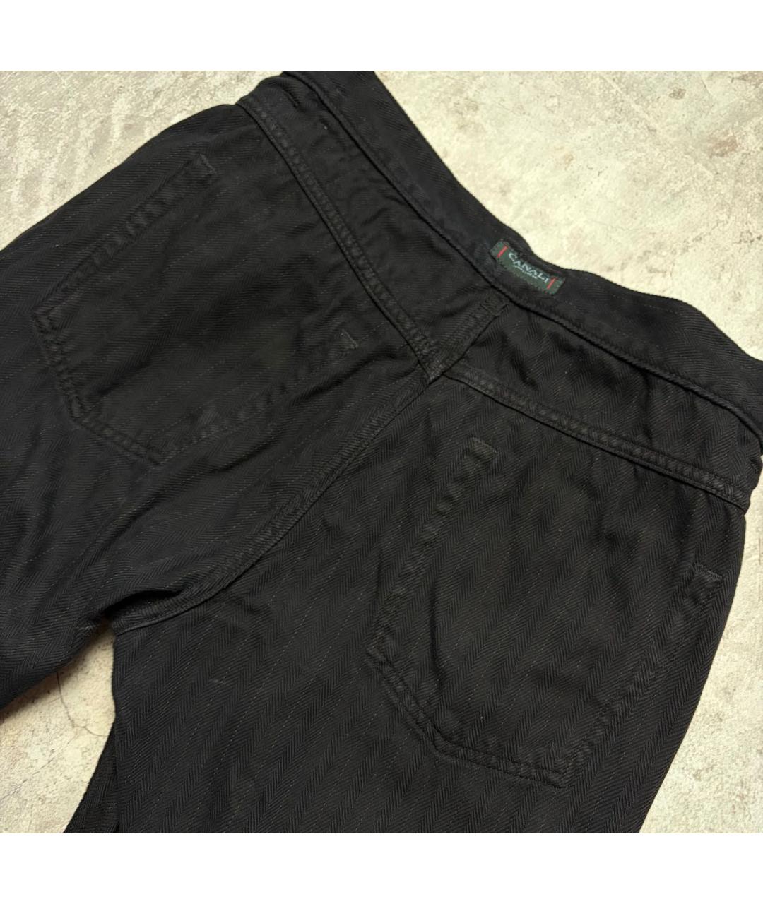 CANALI Черные хлопковые прямые джинсы, фото 3