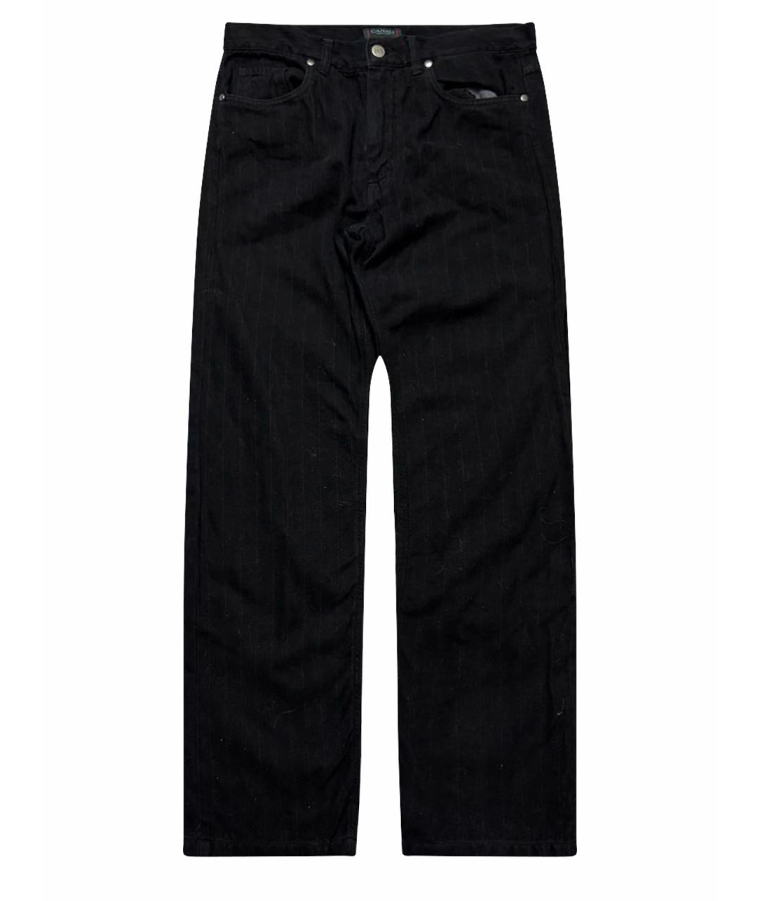 CANALI Черные хлопковые прямые джинсы, фото 1