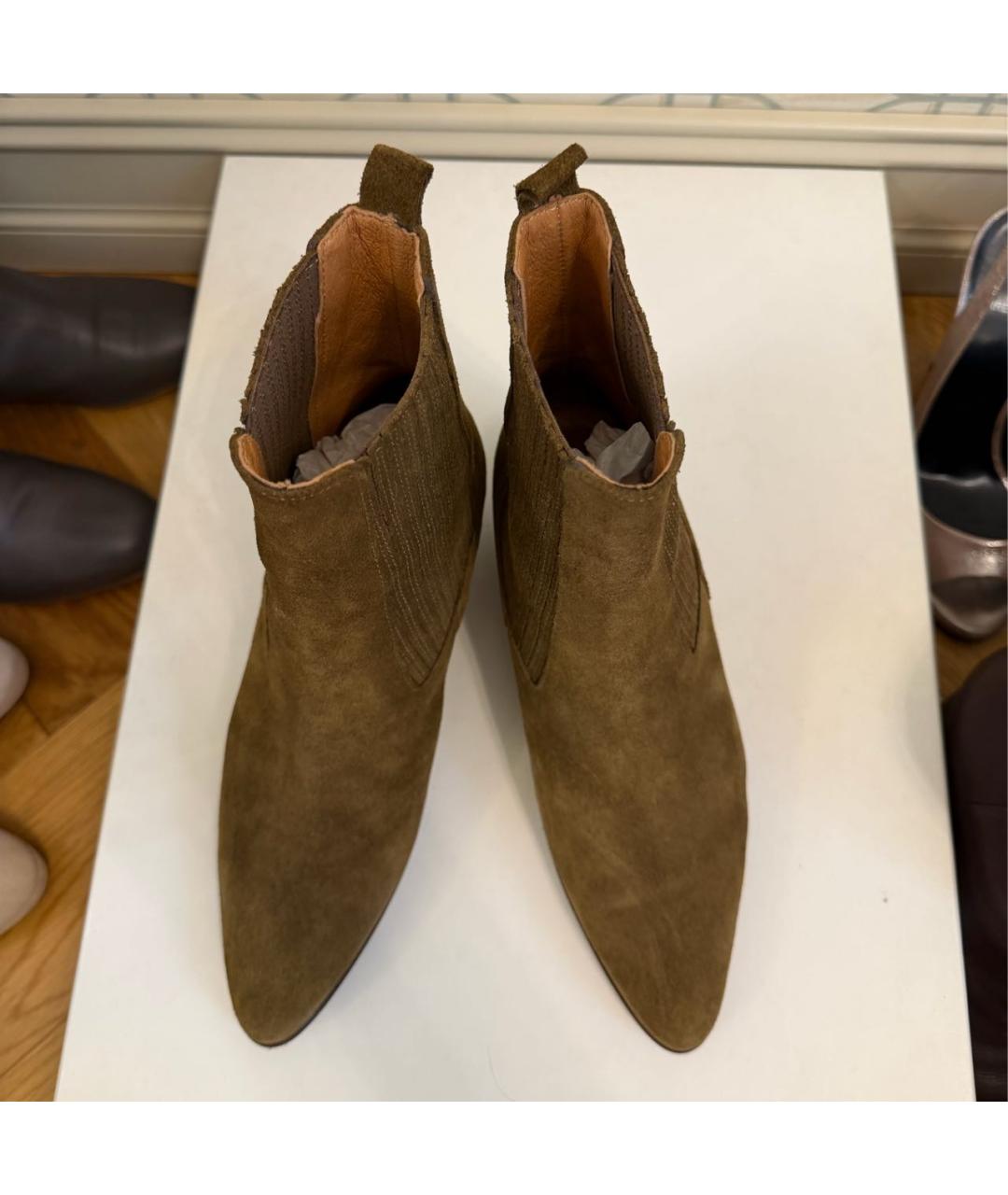 SANDRO Коричневые замшевые ботильоны, фото 3