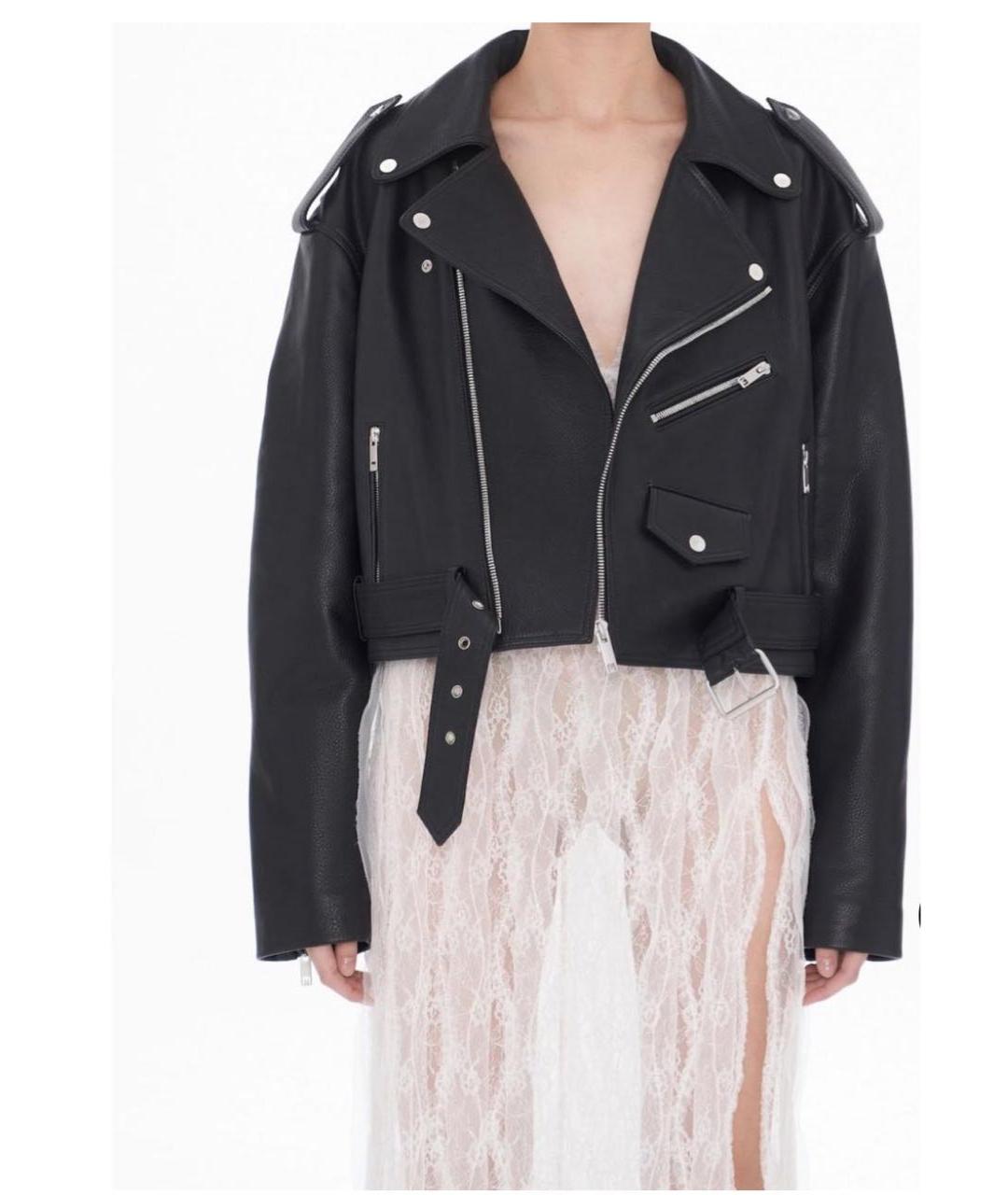 PERVERT Черная кожаная куртка, фото 9