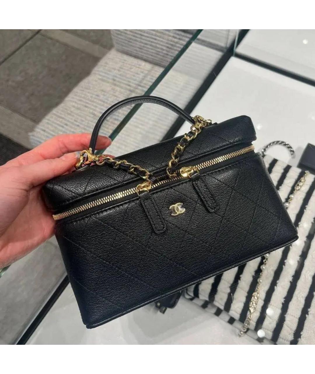 CHANEL Черная кожаная сумка через плечо, фото 2