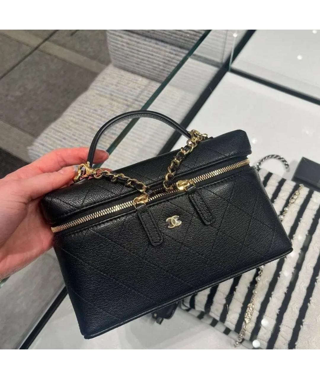 CHANEL Черная кожаная сумка через плечо, фото 3
