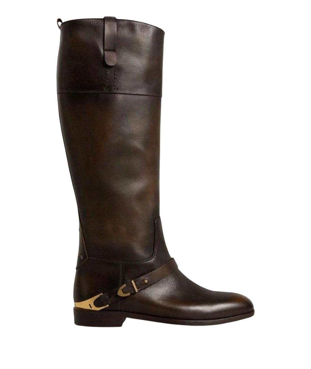 GOLDEN GOOSE DELUXE BRAND Коричневые кожаные сапоги, фото 1