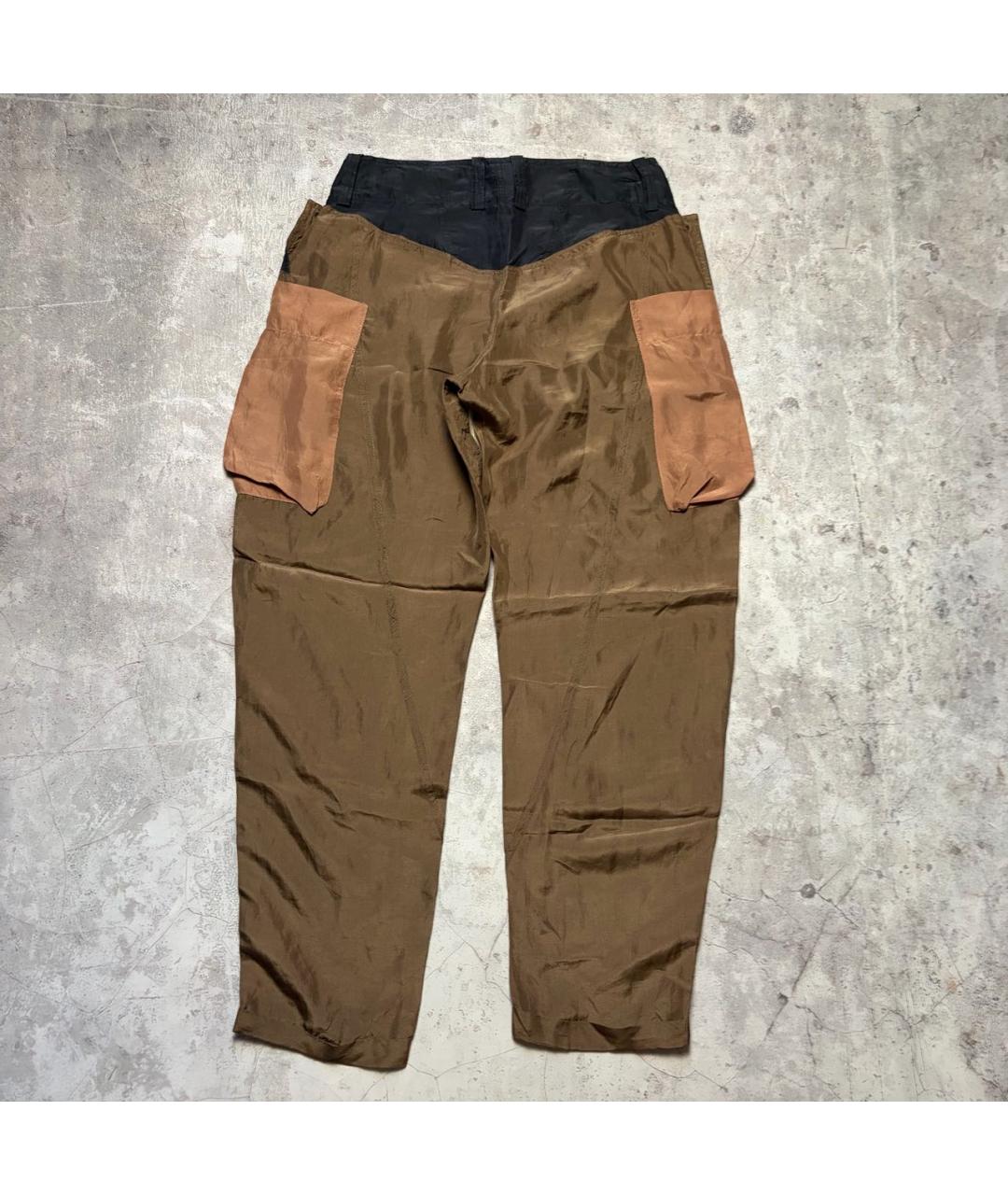 ETRO Коричневые шелковые брюки широкие, фото 2